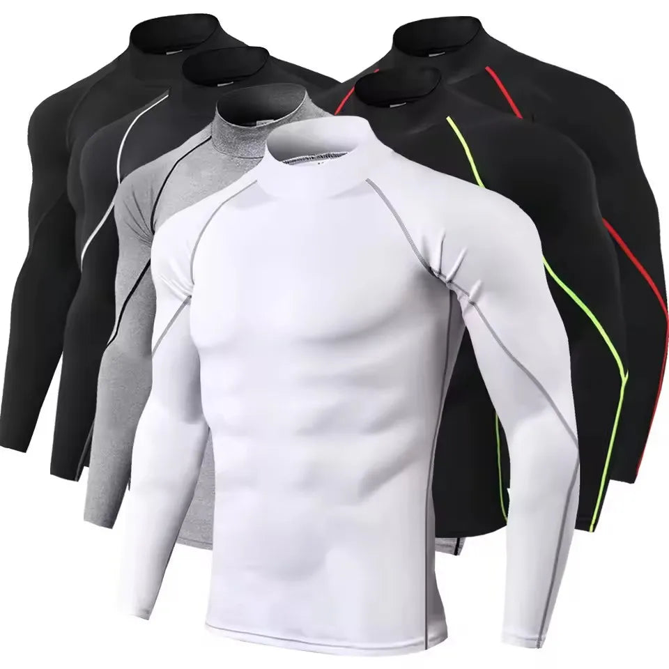 Men Compression Long Sleeve T Shirt Sportswear Male Skinny Tshirt Elastic Track Tracksuit Clothing Gyms Fitness T-shirt For Men